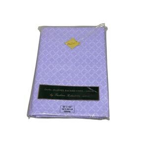 Vintage Fashion Industries‎ Inc Purple Flannel Backed Vinyl Tablecloth 60X104